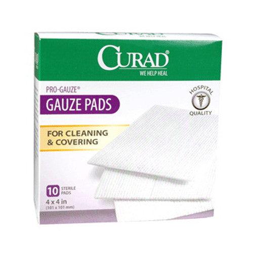 Curad Pro Gauze Pads, 4 X 4 Inches - 10 Ea